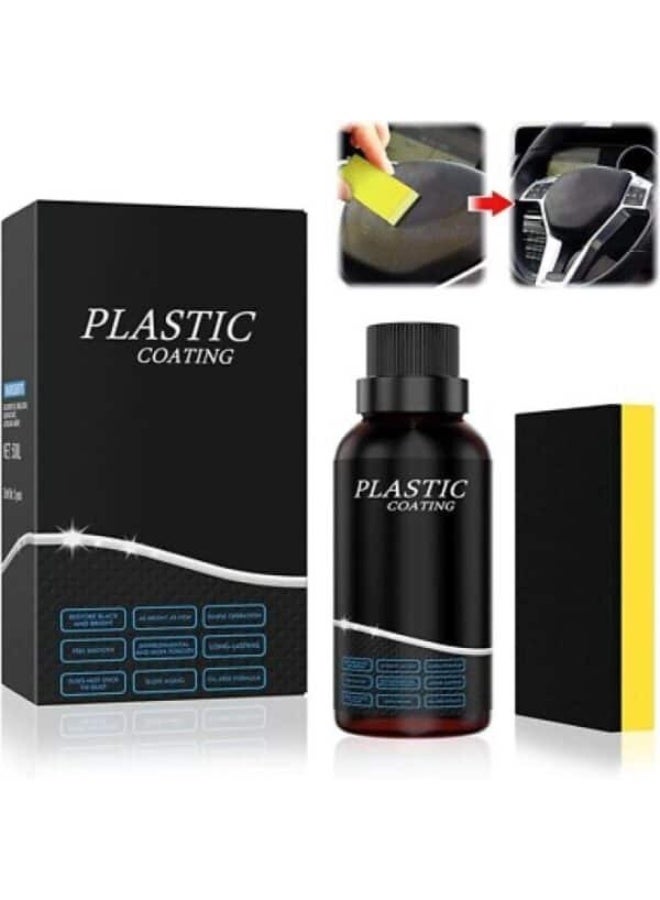 Nano Plastic Refreshing Coating 30ml – Crystal Coating Agent for Car Plastic Parts, Restores Faded Trim Color & Long-Lasting Shine